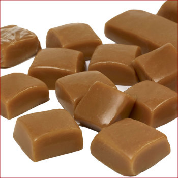 Wrapped Caramels, 8 oz. Taper Top Box 
